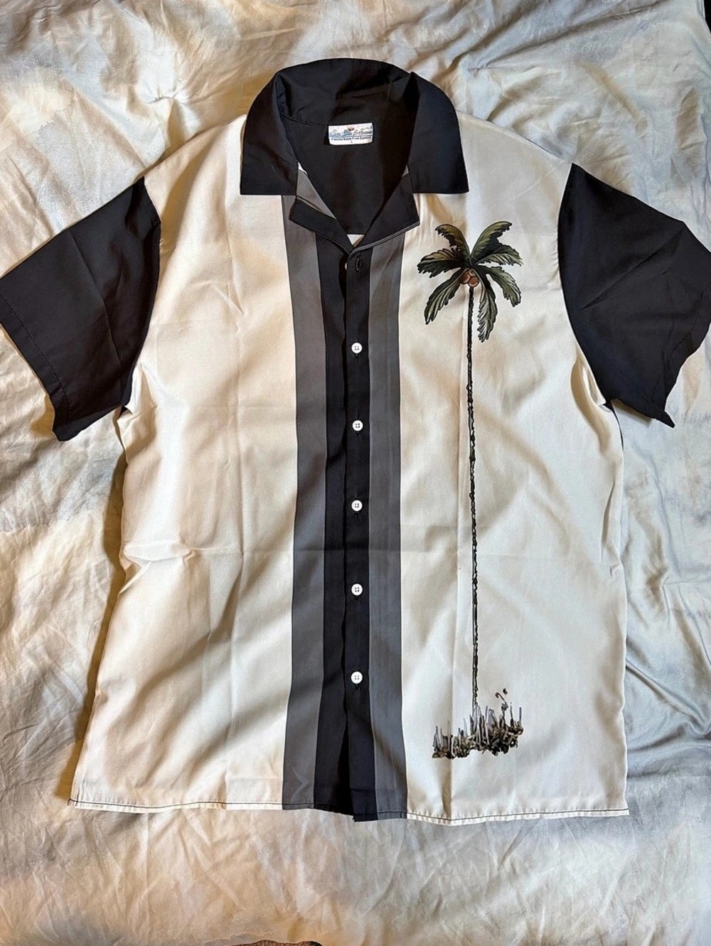Sun & Sand Bamboo Tropical Palm Resort Shirt Men’s Large